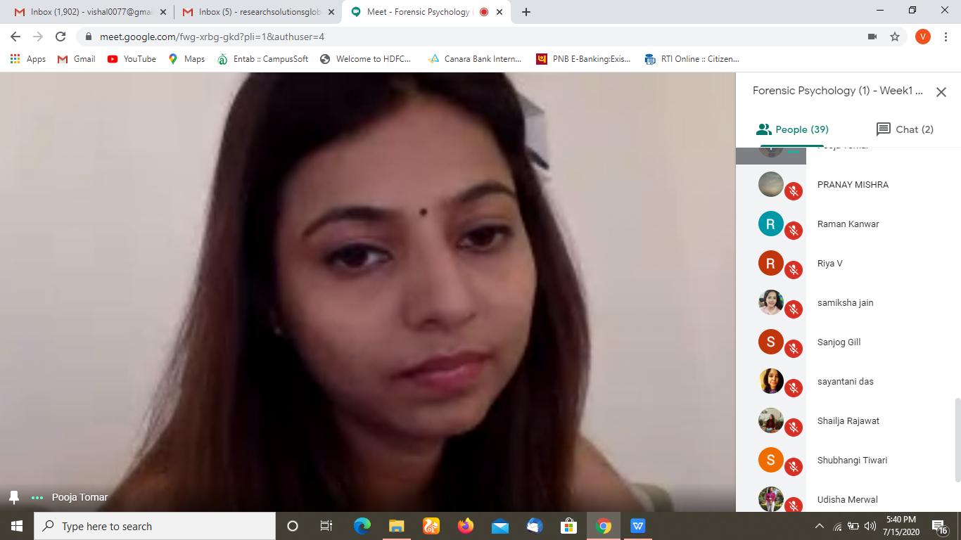 Online Internship in Forensic Psychology